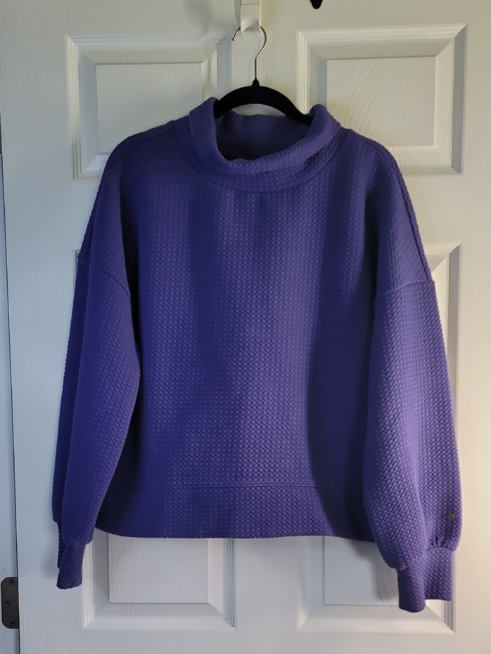 CALIA by Carrie Underwood Violet Textured Mock Neck Sweatshirt